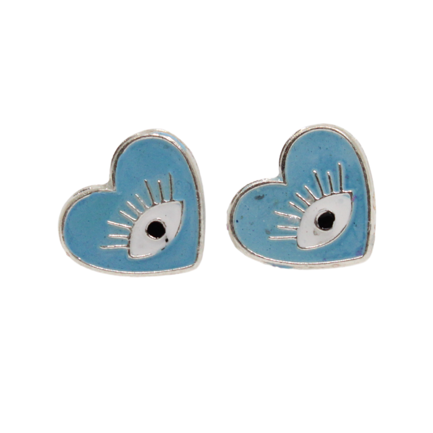 Evil Eye Heart Earrings